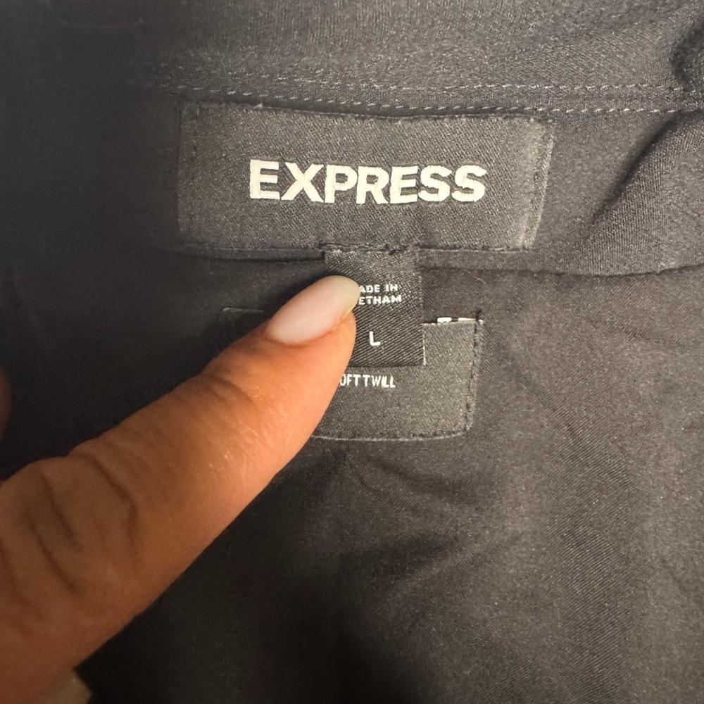 EXPRESS BLACK EDITOR DOUBLE BREASTED NOVELTY BUTTON BLAZER SZ Large. - Picture 11 of 12